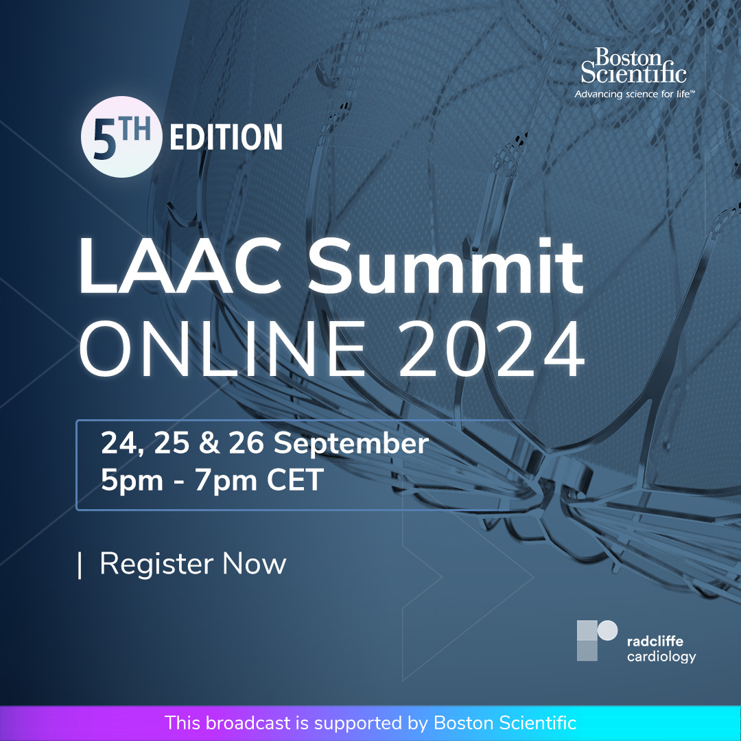 🌟 Uncover the latest clinical evidence on LAAC therapy for Atrial Fibrillation at the upcoming #LAACSummit on 24, 25 &amp; 26 September! 🔗 Register for free now 👉 ow.ly/qBXY50TjIH6

By attending, you will gain crucial insights on: 
🧠 Managing LAAC procedures for high-risk