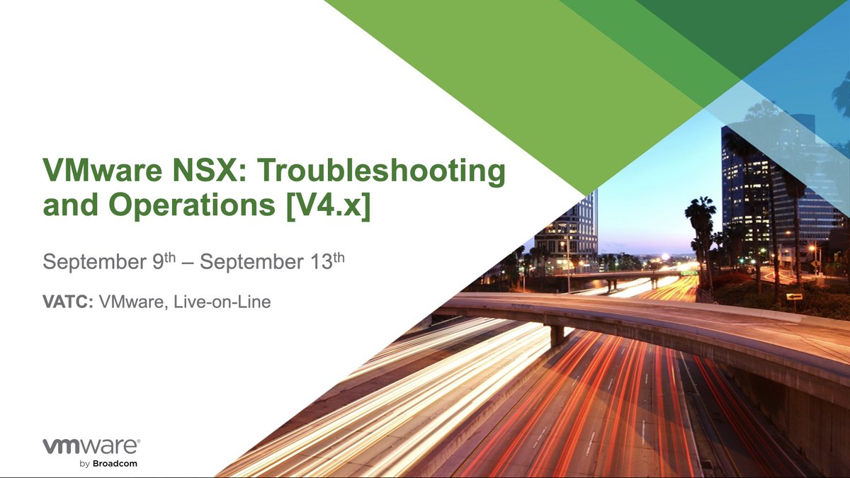 fdlsistemi's tweet photo. Delivering "VMware NSX: Troubleshooting and Operations [V4.x]" (09/09 > 13/09) @VMware , Live-on-Line - @Broadcom @VMwareEducation @VCIProgram @VMwareNSX
#VMware #Broadcom #VMwareEducation #VCIProgram #VMwareNSX https://t.co/MrysgvK53h