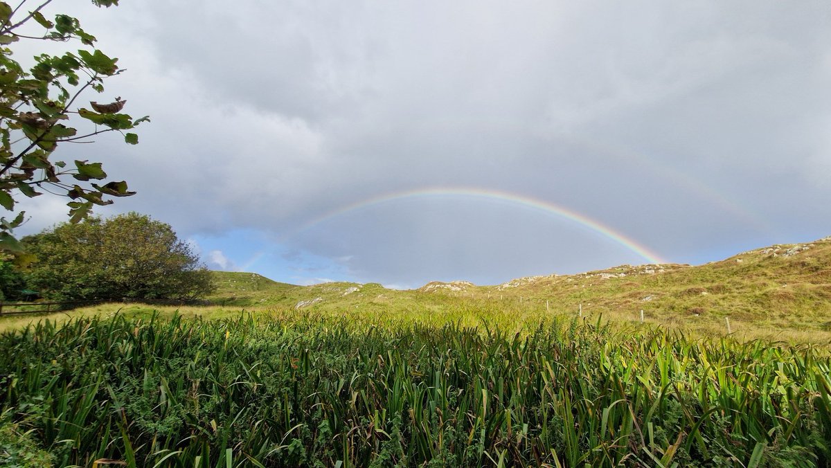 EileanIdhe's tweet photo. Glanced outside from the kitchen whilst guests ate breakfast....into the garden I went! #rainbow #doublerainbow #GodInAllThings #nature #isleofiona #argyll #scottishisles #islandlife 🌈 https://t.co/yuyoOGyi4J
