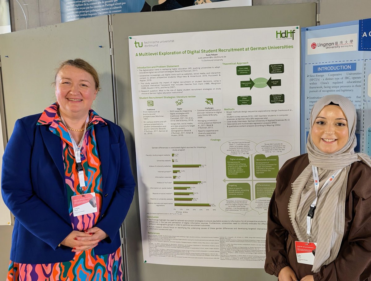 HdHf_TUDortmund's tweet photo. 📅Last week our colleague Sude Pekşen presented her research on digital strategies for student recruitment at German universities. This took place at the 36th @CHER2024conf, hosted by @uni_lu 📚 #CHER2024conf #research #academia https://t.co/2Y8ygfXL8Y https://t.co/l3ZRNeTPrV