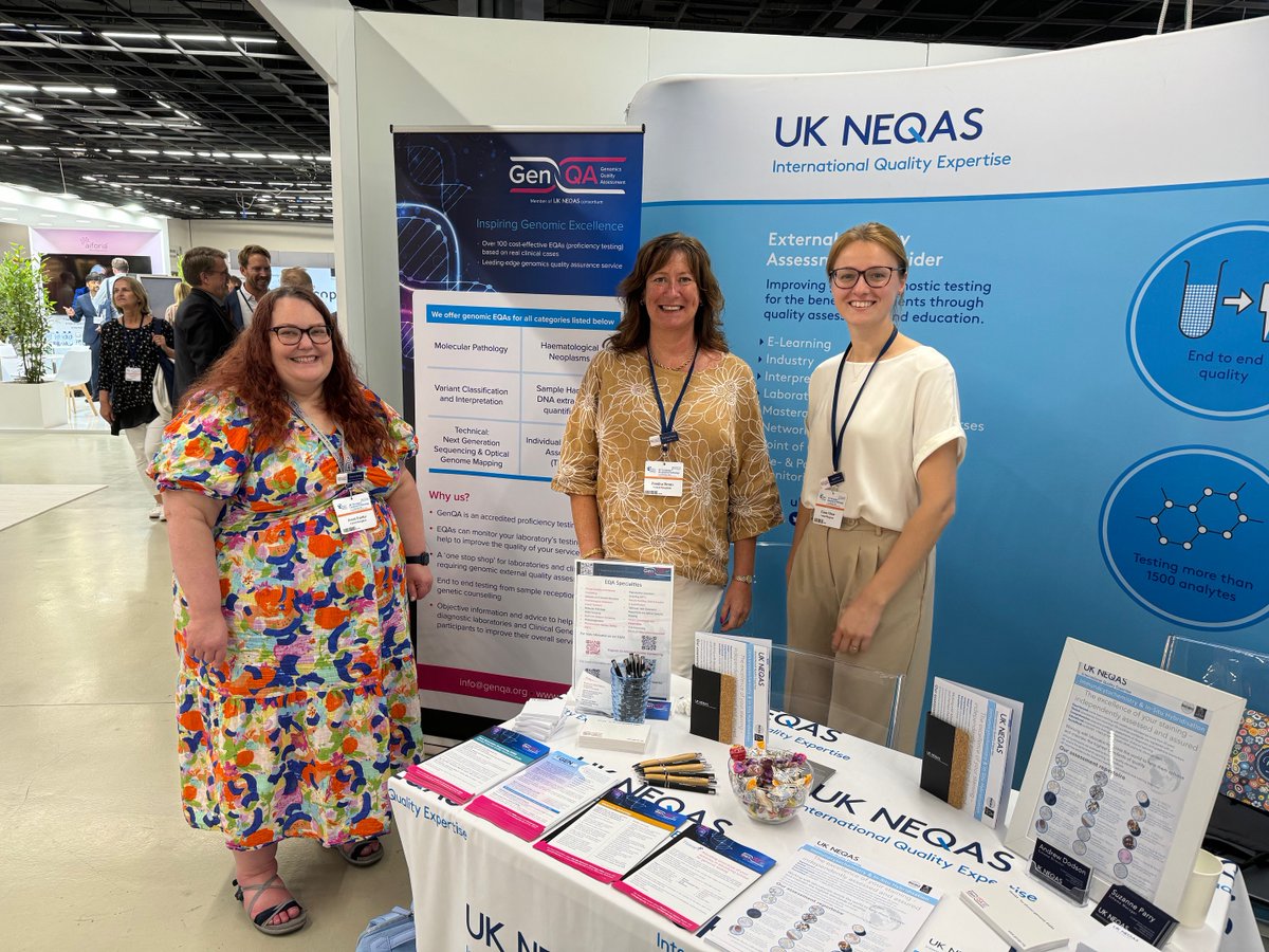 The GenQA Team at the UK NEQAS stand (stand no 95) at the 2024 ECP in Florence

#ECP2024 #Gemomics #Pathology <a href="/UKNEQAS/">UKNEQAS</a>