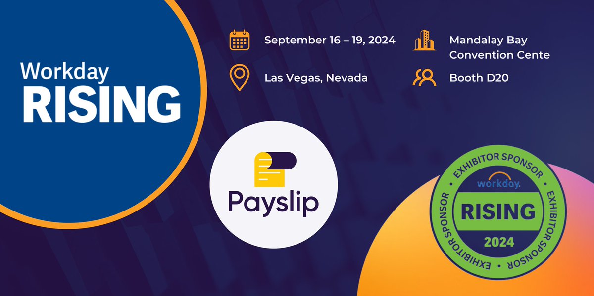 PayslipGlobal's tweet photo. Just one week until #WDAYRising in Las Vegas! π
Join us from Sept 16-19 at booth D20. As the only @Workday partner connecting global payroll data into GPC, we're ready to help you maximize your Workday experience. See you there!
πΌ #WorkdayPartners #Workday #GlobalPayroll https://t.co/RFmXzVaLA7