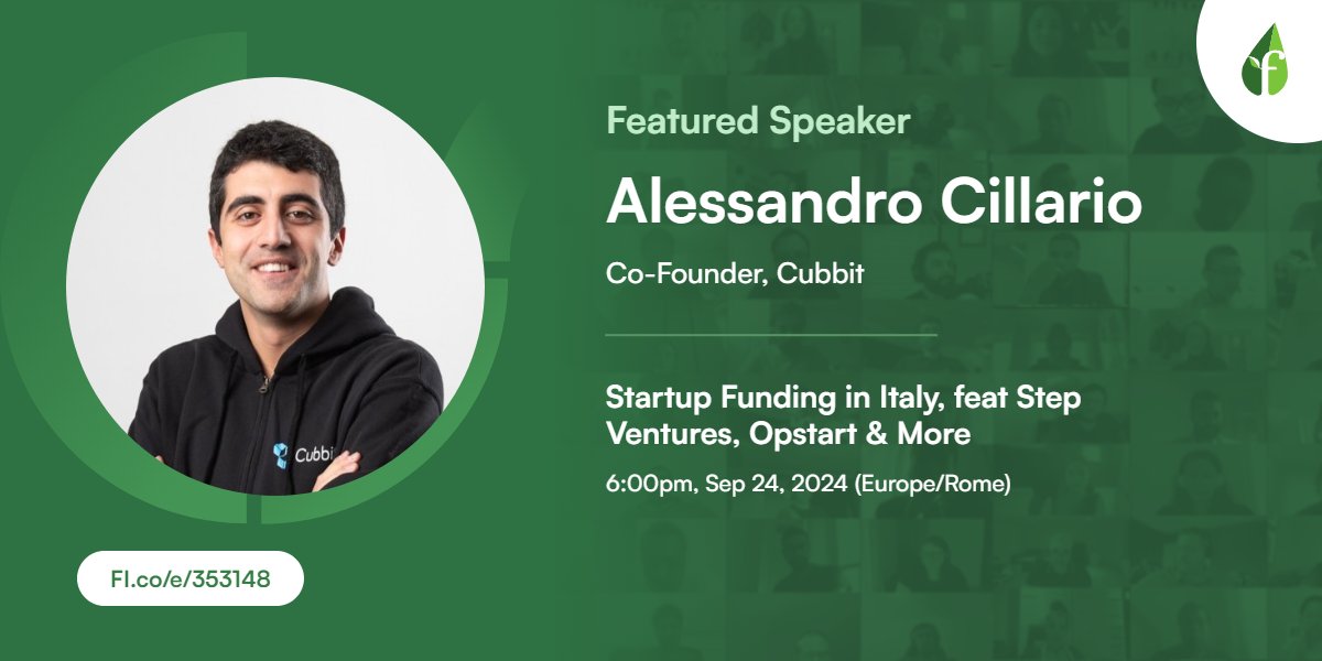 FunderAdvisor's tweet photo. Alessandro Cillario, Co-founder of CUBBIT, secured $12.5M by uniting local and global investors. Join the Founder Institute's "Startup Funding in Italy" webinar. 
https://t.co/jg9UkKtVnD https://t.co/XchuGTkWya