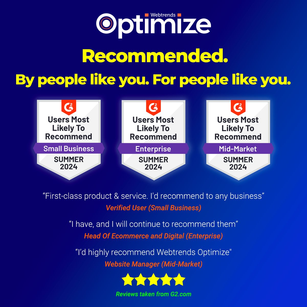 Our team adapt to whatever your needs are, regardless of how big or small your organisation is. 

We are committed to always providing the best results for you and enhancing your experimentation strategy.
You can see more of our reviews on G2 - 
lnkd.in/dDkQkJE