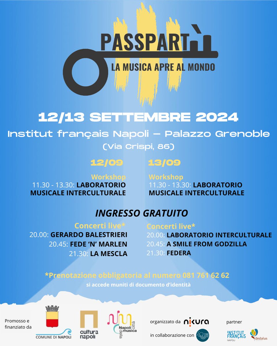 🎉 Vi presentiamo "PASSPARTÙ - la musica apre al mondo", un progetto promosso e finanziato dal <a href="/ComuneNapoli/">Comune di Napoli</a>  e che abbiamo realizzato in collaborazione con l'etichetta discografica Octopus Records.
