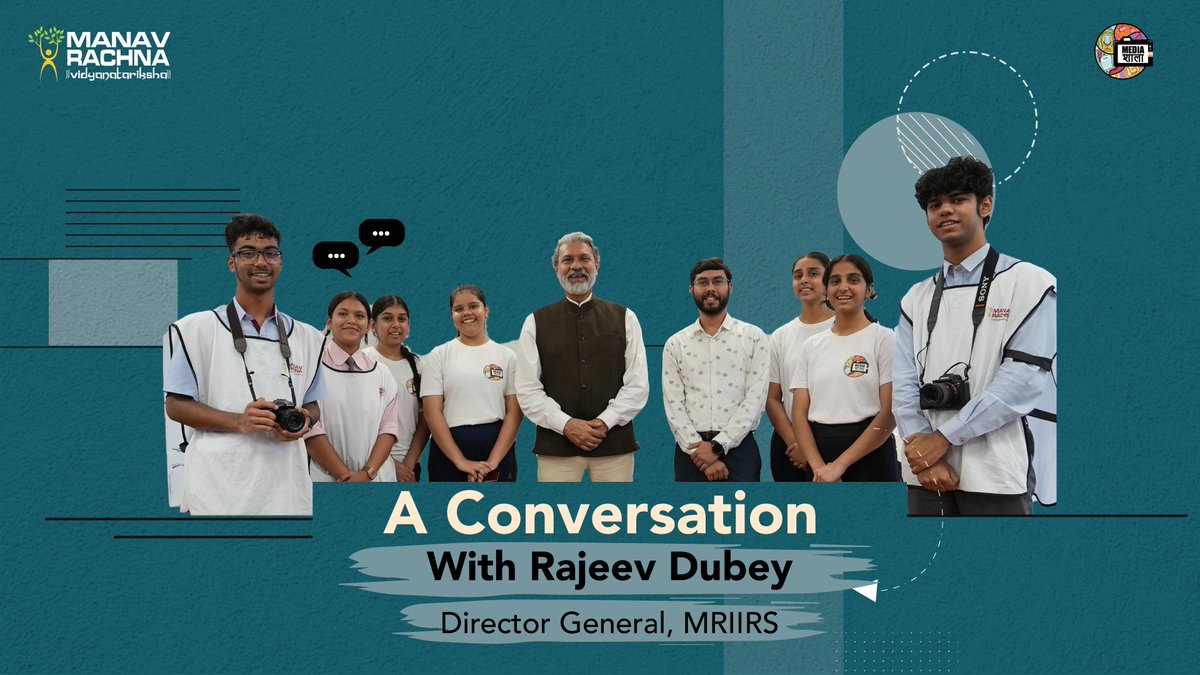 MediaShala_'s tweet image. Join us on a thought-provoking episode of A Conversation with Rajeev Dubey, the Director General of MRIIRS, as he shares his insights and journey on the true meaning of Independence. 
Link to watch : shorturl.at/z0Tox
#AConversation #manavrachna #ucreate #mediashala