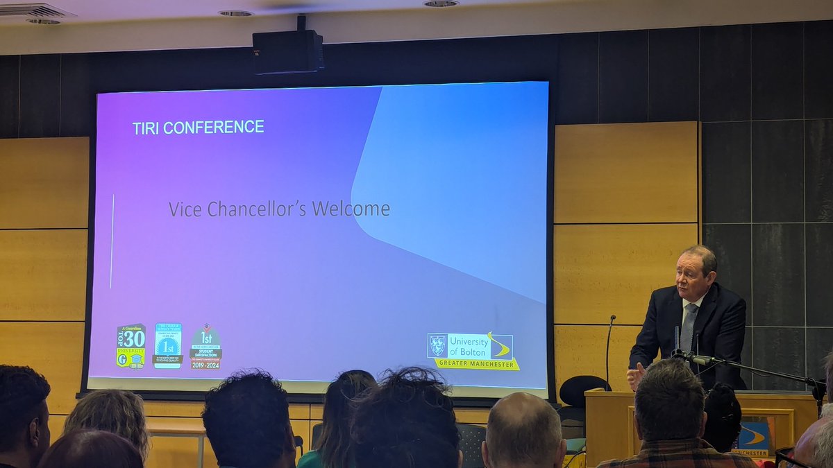 Our Vice Chancellor officially opening #TIRIconf24 @BoltonUni #UniAsItShouldBe