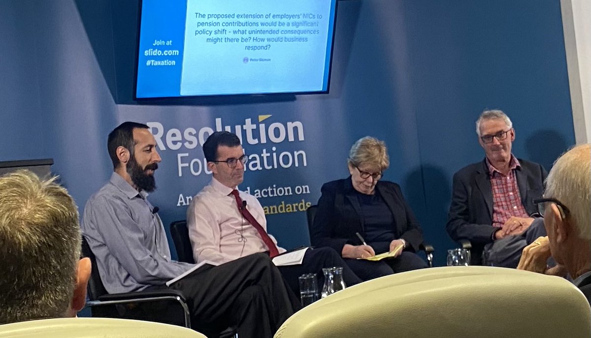 What are the chancellor’s tax options for the forthcoming Budget? Enlightening discussion at ⁦<a href="/resfoundation/">Resolution Foundation</a>⁩ this morning with ⁦<a href="/JudithFreedman/">Judith Freedman</a>⁩ ⁦<a href="/nickmacpherson2/">Nick Macpherson</a>⁩ and RF’s Adam Corlett. Something of a consensus that we’ll see CGT rate increase.