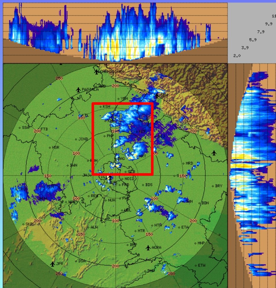 Sct TS developing over #Delhi and West UP.

Sct Mod-Intense #Monsoon rains possible over West and North #Delhi #Saharanpur #Shamli #Baghpat #Meerut #Karnal in next 30-60mins.

This patch will induce new clouds over Isol-Sct areas of East #Haryana in next 1-2hrs.

#Delhirains