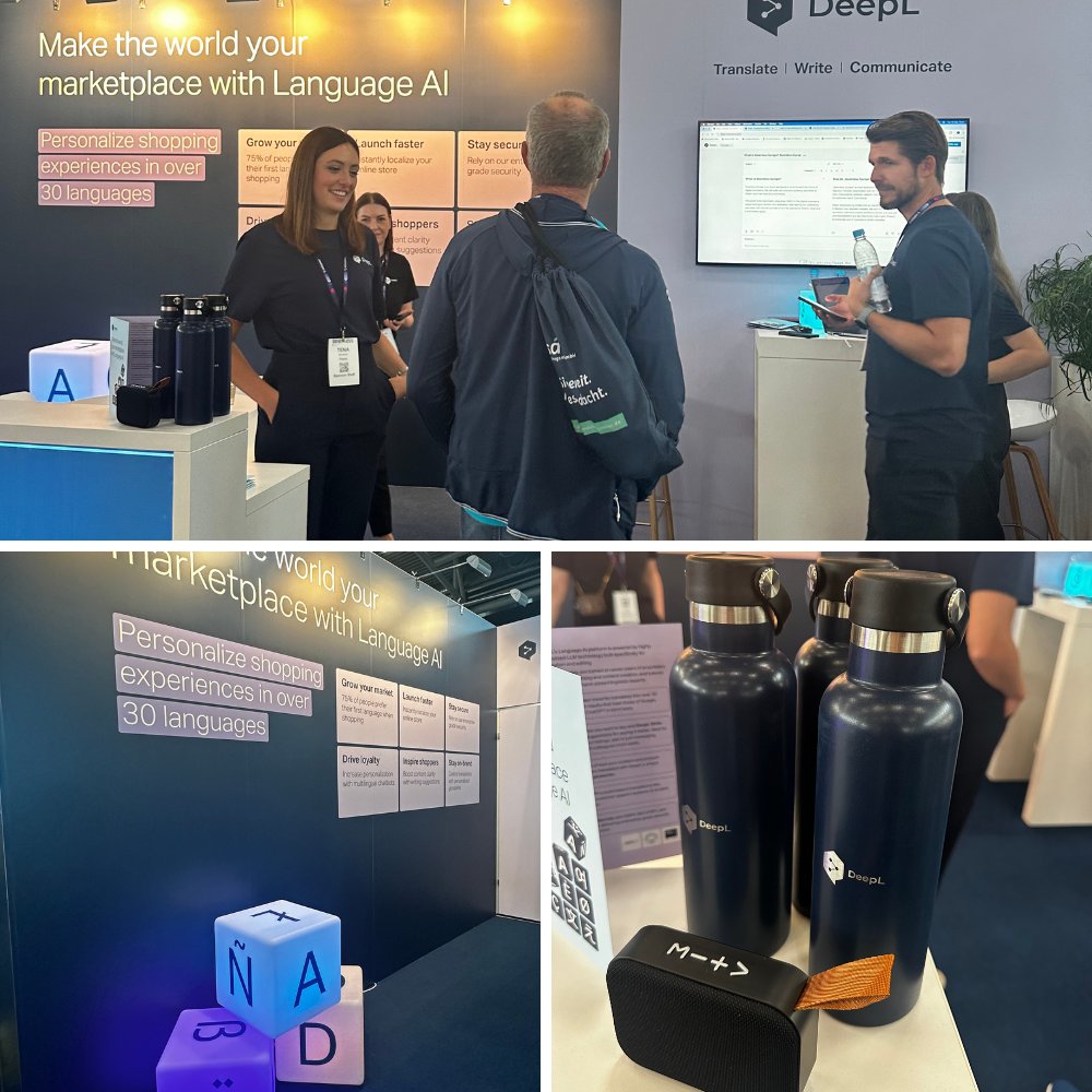 Exhibitor spotlight 🔦 DeepL, a global communications platform powered by Language AI. Since 2017, they've been on a mission to break down language barriers. Make sure to swing by and pick up some goodies at D16 #SeamlessEU