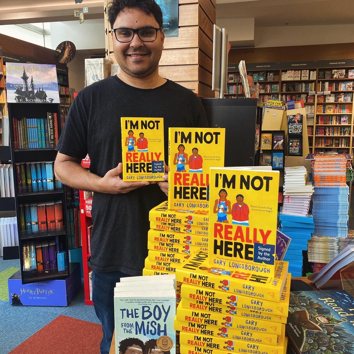 Gary Lonesborough (@glonesborough) on Twitter photo Big day of bookshop drop-ins! Get your signed copies of I’M NOT REALLY HERE at:
<a href="/KinokuniyaAust/">Kinokuniya Sydney</a>
<a href="/DymocksSydney/">Dymocks Sydney</a>
<a href="/abbeysbookshop/">Abbey's Bookshop</a>
<a href="/BetterReadKids/">Better Read Kids</a>
<a href="/Gleebooks/">gleebooks</a> (Glebe & Dulwich Hill)
Berkelouw books Leichhardt
Harry Hartog Bondi Junction Big day of bookshop drop-ins! Get your signed copies of I’M NOT REALLY HERE at:
<a href="/KinokuniyaAust/">Kinokuniya Sydney</a>
<a href="/DymocksSydney/">Dymocks Sydney</a>
<a href="/abbeysbookshop/">Abbey's Bookshop</a>
<a href="/BetterReadKids/">Better Read Kids</a>
<a href="/Gleebooks/">gleebooks</a> (Glebe & Dulwich Hill)
Berkelouw books Leichhardt
Harry Hartog Bondi Junction