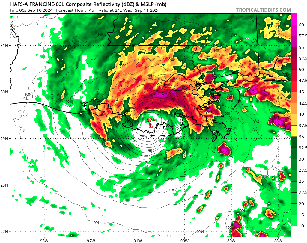 flimpct's tweet photo. #HWRF, #HAFSA, #HMON, #HAFSB are all showing a potential strengthening up until landfall from this point on. The images below are between 10am-2pm. Strong CAT 2, maybe even pressing a CAT 3. #NHC is still holding at 100mph winds for the peak intensity. Lots of questions will get answered as the system begins to move off towards the NNE.
#Tropics
#FLWX
#CentralFLWX
๐กโ๏ธ๐