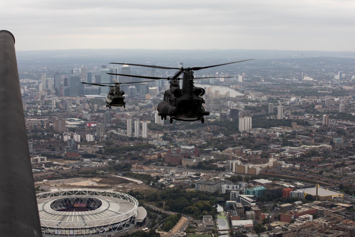 On Sept. 9, in cooperation with the UK 7th SOS, elements of the 160th Special Operations Aviation Regiment (Airborne), conducted a flyover in Chinooks along London’s Heli-Lanes as part of interoperability exercise Dark Lightning 24. 
<a href="/USAinUK/">U.S. Embassy London</a> <a href="/RoyalAirForce/">Royal Air Force</a>