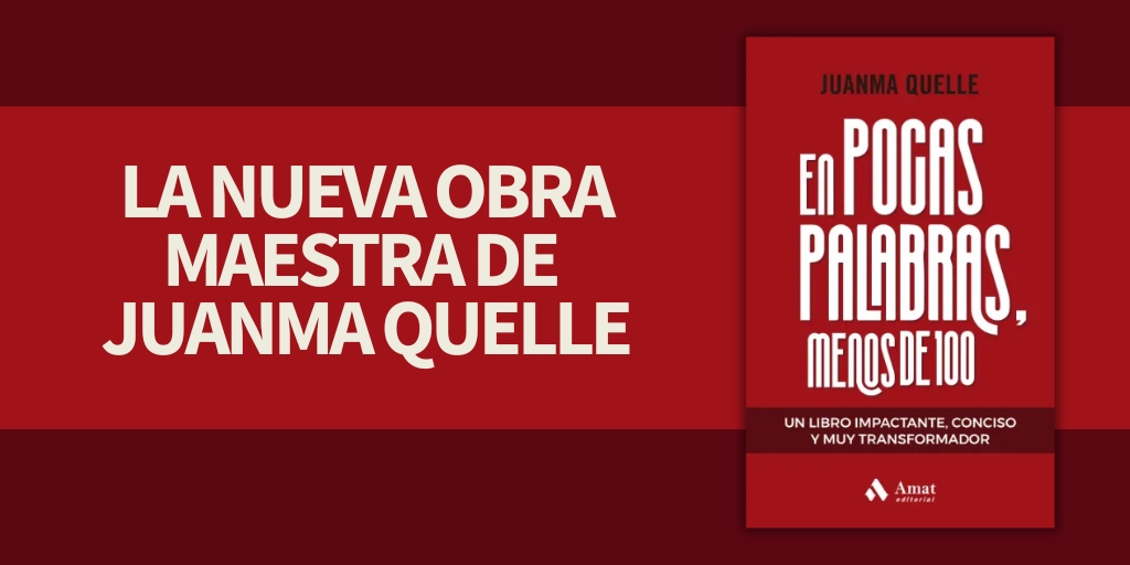 Cuatro años después de publicar por primera vez su éxito 'En menos de 100 palabras' <a href="/JMQuelle/">Juanma Quelle ®</a> vuelve a conquistar a sus lectores con 'En pocas palabras, menos de 100'.

📖 ¡Ya en librerías!

profiteditorial.com/libro/en-pocas…