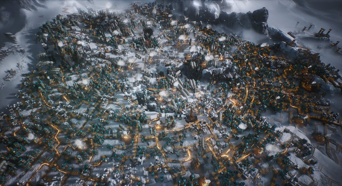 _molszewski_'s tweet photo. If you could choose from @frostpunkgame City of Trains or City of Zeppelins, which one would you take? Thanks to #Urbos, #Frostpunk 2 devs/modders can easily manage the amount of traffic and roads in the city https://t.co/NP7iMDvZBQ