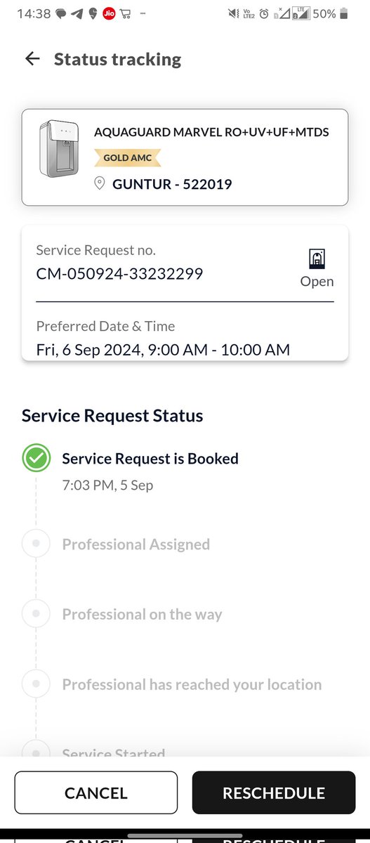 saikrishbcr047's tweet photo. @EurekaForbes pls respond whether you will attend service request or no?

Pending since 05/09/2024

#patheticseevice @jagograhakjago @HULPureit https://t.co/JK0ScP3KWs