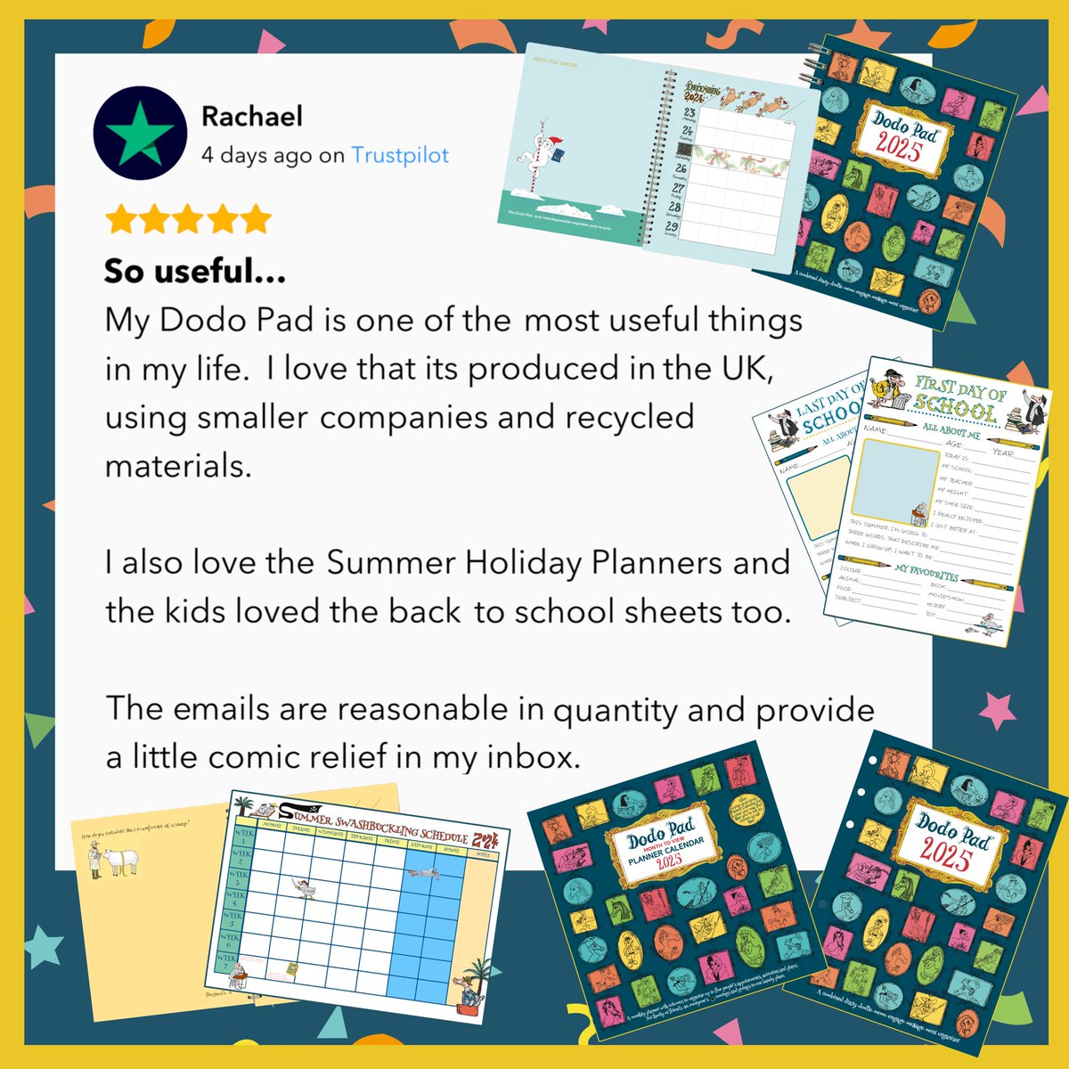 DodoPad's tweet image. ⭐️⭐️⭐️⭐️⭐️ - “One of the most useful things in my life.”  Lucy, our Dodocial Media Pixie is personally pleased to hear your family enjoyed the #FREE Summer Planner and First/Last Day of School Sheets.   What kind of #Downloads and #Printables would you like to see next?