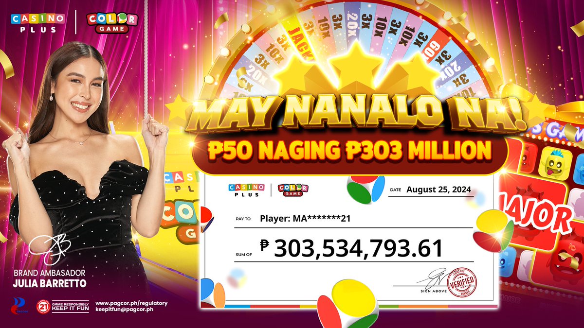 colorgameonline's tweet photo. Happy Color Game, Happy life! The best and first legal online live color game - Color Game Online
May Nanalo Na! P50 naging P303 Million!
₱50 mo ngayon, #303Million na bukas Only In #CasinoPlus #ColorGame!
#TheBiggestJackpotWinner In Philippine History was born in Casino Plus Color Game