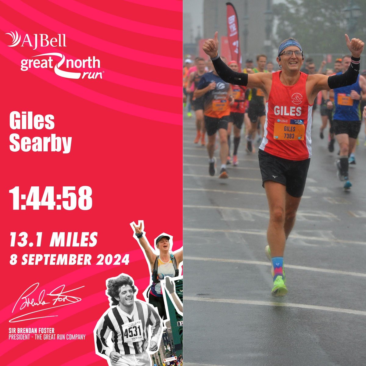 Thank you #GNR <a href="/Great_Run/">Great Run</a> 🙏🏻 
Another great event and the support on route was phenomenal given the weather 🌧️.
A nice big course PB for me, and already in the ballot for next year! 😂
