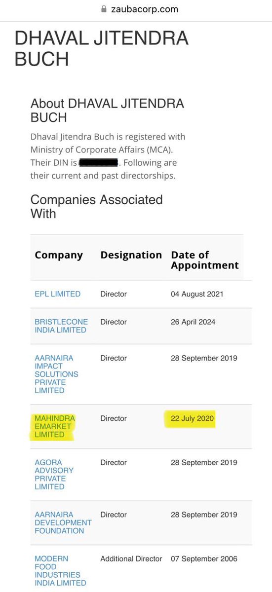 rajuparulekar's tweet photo. 🚨Yet another COINCIDENCE. एक और Coincidence the इत्तफ़ाक़ ‼️😁

Mahindra and Mahindra Group receives approval for public issue from SEBI on 21st July 2020.

On 22nd July 2020, Madhabi Puri Buch’s husband, Dhaval Buch is appointed as Director on Mahindra Group Company. 

When India was busy fighting COVID-19 pandemic, BUCHs were quietly ‘working hard’ for their future.
