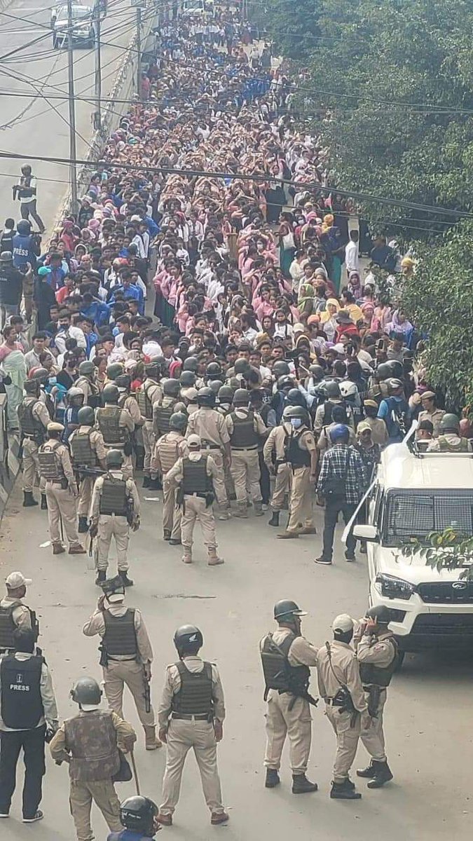 Situation right now in Imphal, Manipur. <a href="/narendramodi/">Narendra Modi</a> is inviting a Bangladesh like revolution in Manipur by dividing India 🇮🇳.