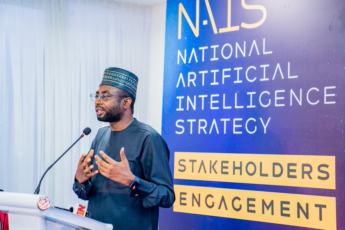 NITDANigeria's tweet photo. During the National Artificial Intelligence Strategy Stakeholder Engagement, @KashifuInuwa, Director General of NITDA (CCIE), stressed the importance of collaborative efforts in developing and implementing effective AI policies. 

He noted that in the rapidly evolving AI landscape, nations that lag behind risk being left out, and Nigeria must take proactive steps to make informed decisions.

The overarching objective is to engage all relevant stakeholders, foster inclusivity, and harness the potential of AI to drive progress in critical sectors, such as, Agriculture, Healthcare, Education and National Security.