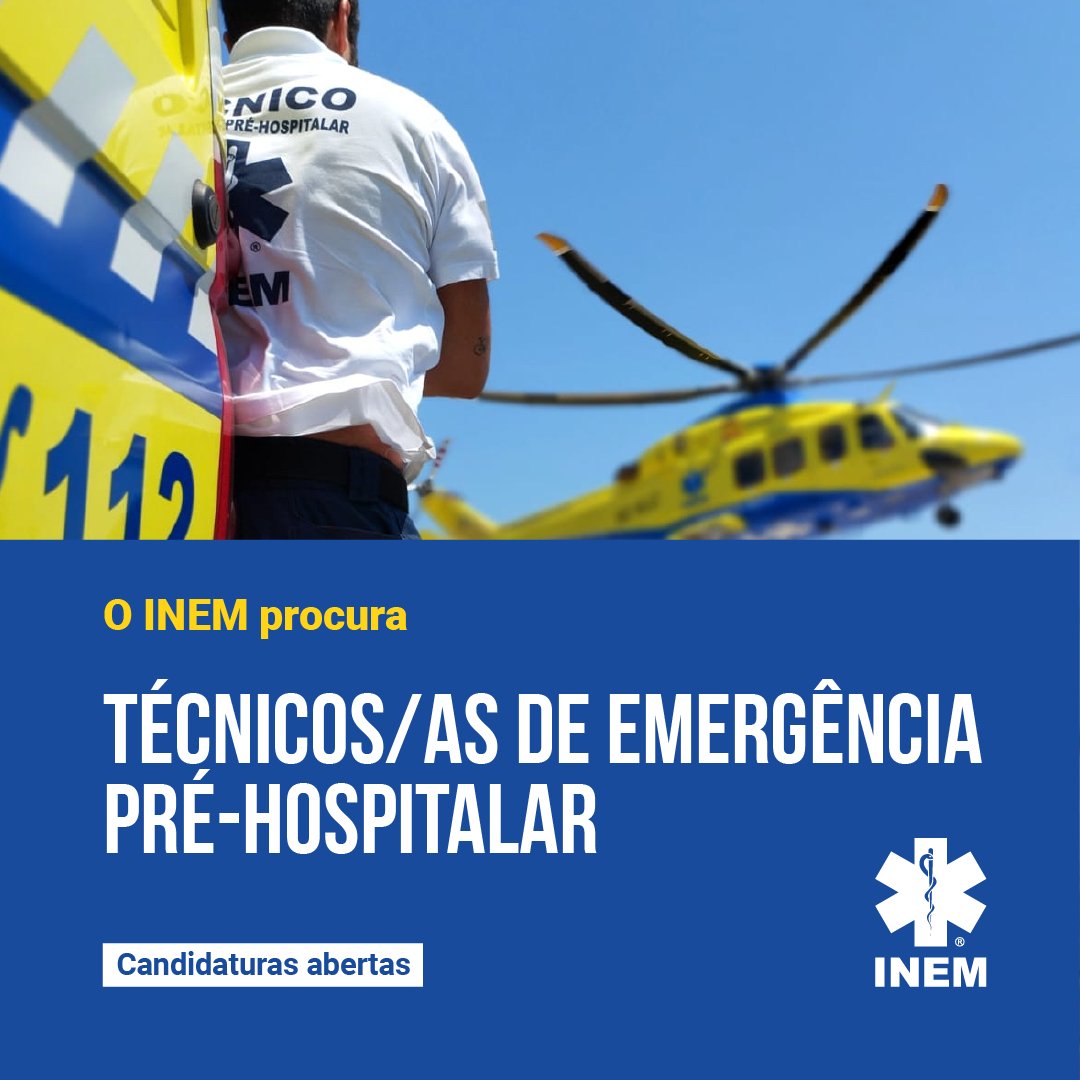 ⌛ Últimos dias para te candidatares ao INEM! ⌛
A fase de candidaturas do concurso de recrutamento para Técnicos/as de Emergência Pré-hospitalar (TEPH) no INEM está quase a terminar. 🚑
🗓️ Prazo para candidaturas: 12 de Setembro