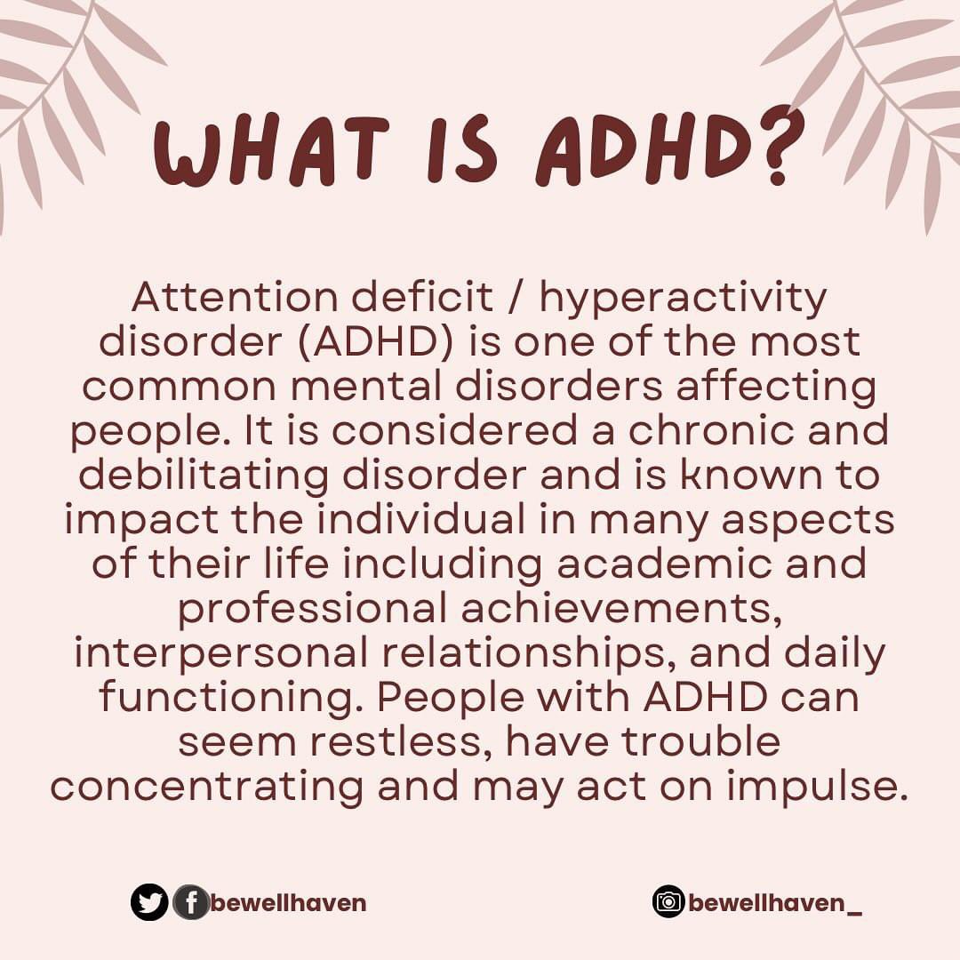 bewellhaven's tweet photo. ADHD affects both children and adults and goes beyond difficulty focusing. It can involve challenges like anxiety, and while the cause is unknown, genetics play a role. Early diagnosis and proper management are key. Let’s continue to raise awareness and dispel the myths.
#ADHD https://t.co/voldE8Jh8r