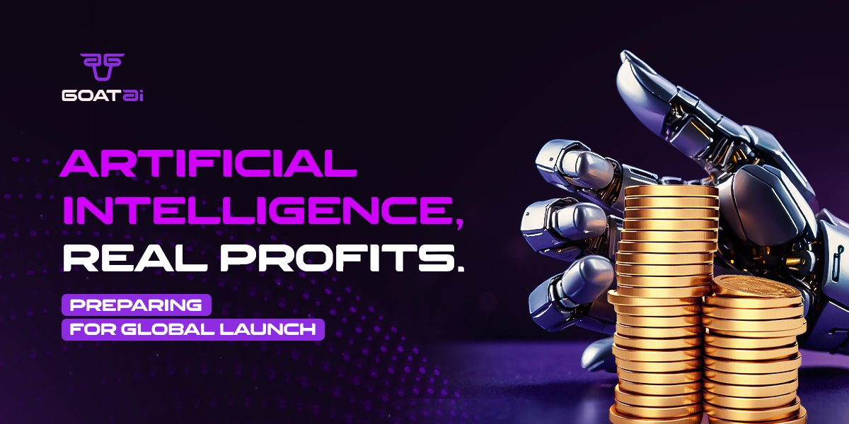 #ArtificialIntelligence, Real #Profits!
Experience the next level of trading with #GoatAI🐐
Our powerful AI tools are here to uncover hidden opportunities &amp; drive your profits to new heights.
🦾📈
#GOAT #AI #ComingSoon