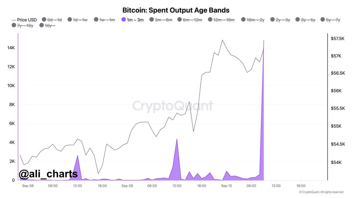 Short-term #Bitcoin holders seized the recent price jump to offload  approximately 14,816 $BTC, valued at nearly $850 million!