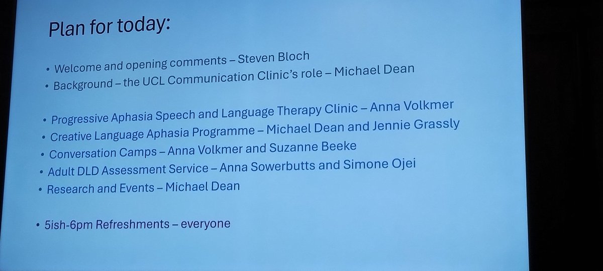UCL speech & language therapy (@ucl_mscsls) on Twitter photo New clinics in #PrimaryProgressiveAphasia , stroke #aphasia , adult #devlangdis <a href="/volkmer_anna/">Dr Anna Volkmer</a> <a href="/GrasslyJen/">Jennie Grassly</a> <a href="/BCAphasia/">Better Conversations Lab</a> <a href="/pinchof_SaLT/">Anna Sowerbutts</a> <a href="/SimoneSpeechie/">Simone Wynter</a> 2/n New clinics in #PrimaryProgressiveAphasia , stroke #aphasia , adult #devlangdis <a href="/volkmer_anna/">Dr Anna Volkmer</a> <a href="/GrasslyJen/">Jennie Grassly</a> <a href="/BCAphasia/">Better Conversations Lab</a> <a href="/pinchof_SaLT/">Anna Sowerbutts</a> <a href="/SimoneSpeechie/">Simone Wynter</a> 2/n