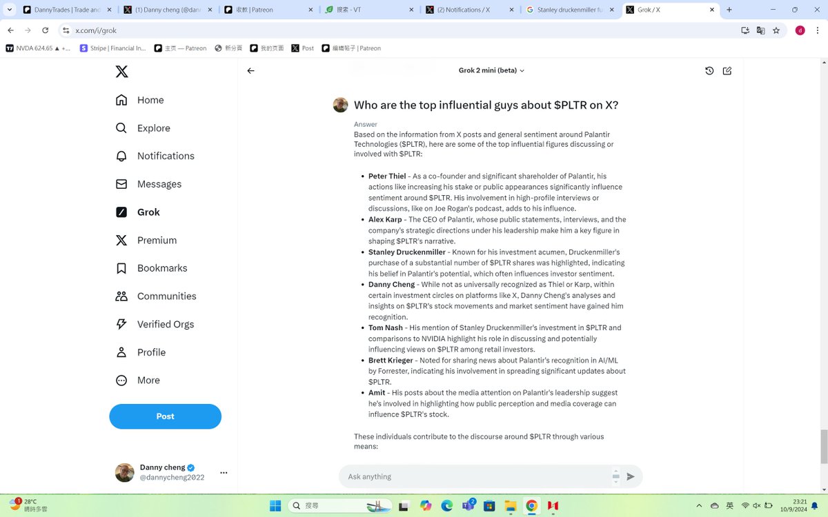 Thanks GROK for mentioning me.