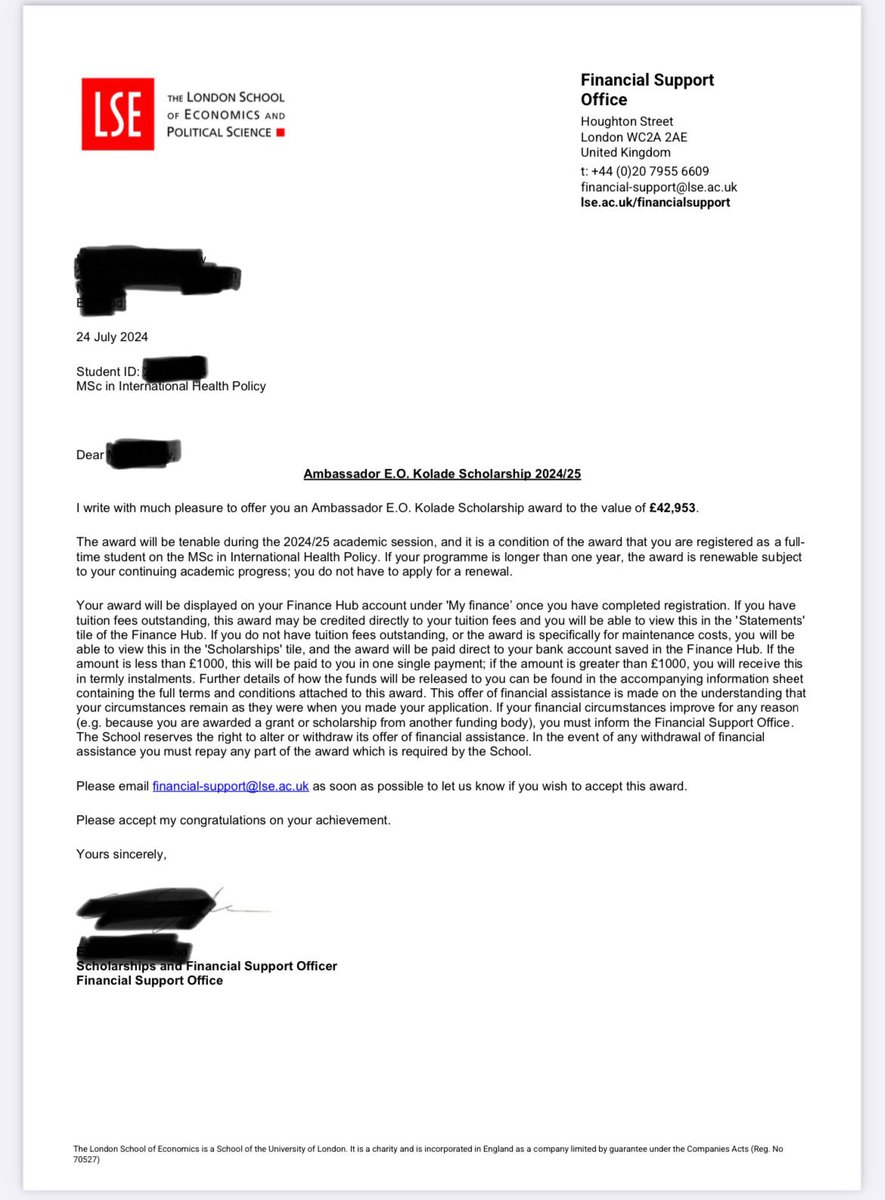Dr. Neneh Sallah (@drnenehs) on Twitter photo A bright Gambian student awarded a full scholarship for MSc at LSE  is urgently seeking funding to cover their visa costs (Β£2154)  to enable them to claim the award and enrol this September. Without the visa the funding and place will be lost. Please DM if you can support. A bright Gambian student awarded a full scholarship for MSc at LSE  is urgently seeking funding to cover their visa costs (Β£2154)  to enable them to claim the award and enrol this September. Without the visa the funding and place will be lost. Please DM if you can support.