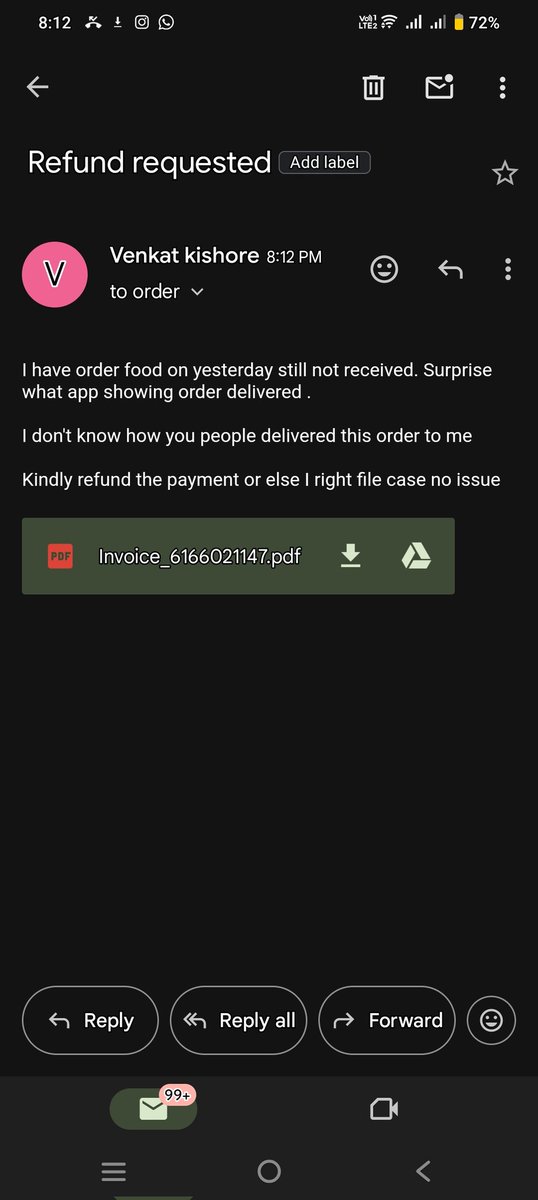 Kishore03099's tweet photo. @zomato  yesterday I ordered food till waiting for food still not delivered app showing delivered  atleast refund the amount https://t.co/4nLgOTyfYO