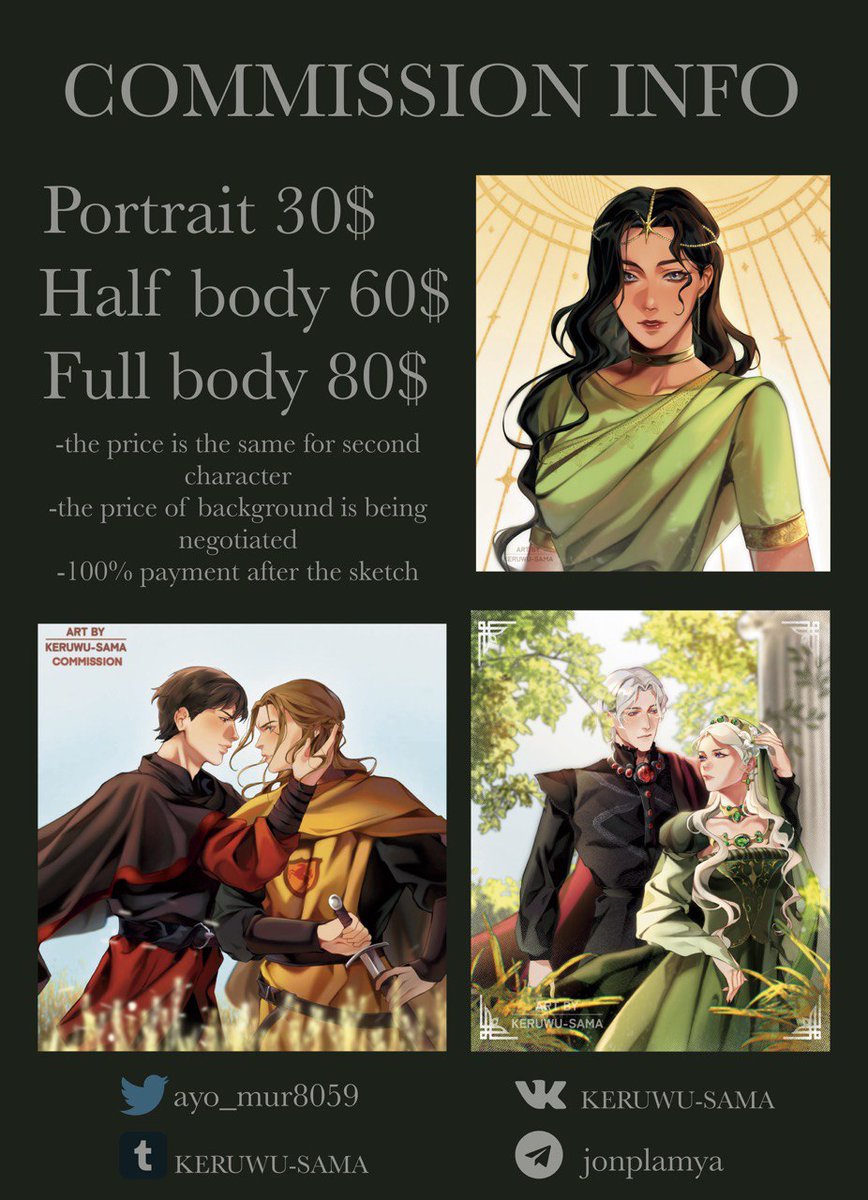 ayo_mur8059's tweet image. Hello! and here is my price list! The commission completion time is 1 month.
I draw: human, antro, NSFW + 20% of the order amount;
Ships - any, I will be happy to draw your OC!
Payment: only Boosty, sorry!
you also pay a percentage of the service commission.
Thanks! 🌸