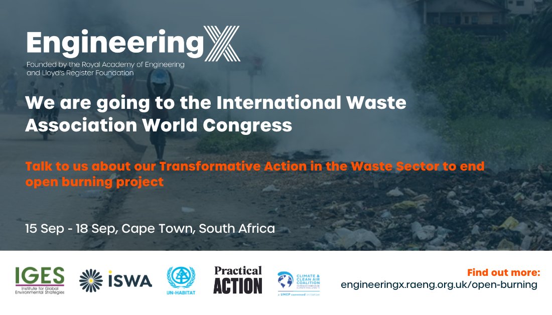 RAEngGlobal's tweet image. We are looking forward to partnering with @ISWA2024 to host a workshop on the #OpenBurning of waste in Cape Town next week. It will convene these key partners to ask the question: how has the needle moved towards ending open burning of waste over the past five years?
