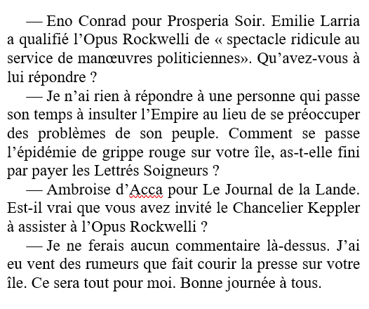 superflameur's tweet photo. 🔴 Aujourd'hui, en live écriture, on a canonisé des gens du chat !

➡️ Un des personnages de mon univers tenait une conférence de presse et on a trouvé marrant de donner les noms des gens du chat aux journalistes, ça a donné ceci :

Prochain live Demain Matin pour mettre tout ça en voix !
