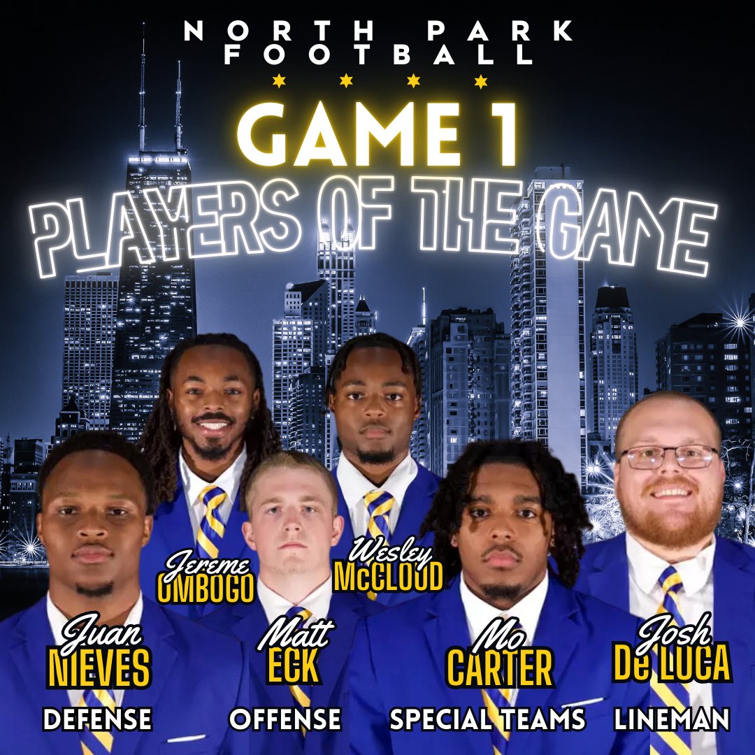 NPUFootball's tweet photo. In an instant classic on Saturday night, we were able to come out of the fight 1-0! These Vikings led the way on the field and made plays when they mattered most!

#TheRightWay #ShowUp #d3fb 

@NPU @VikingsNPU @CoachRook https://t.co/vtWBx1DvkS
