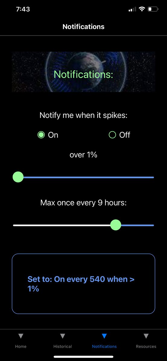 QuickSchumann's tweet photo. Tip: due to the reduced updates by Tomsk, we currently recommend adjusting your Notifications Frequency setting to ~9 hours or more, just so that you don’t get pinged on the same chart for hours. #quickschumann #SchumannResonance
#TomskSchumannResonance https://t.co/a3aqy5MTq9