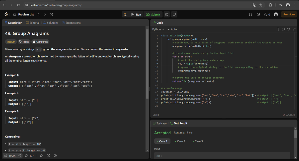 interal_thought's tweet image. Day 12 of my 60-day DSA challenge on LeetCode! 🎯🚀
Today&apos;s problem: &quot;Group Anagrams&quot;!
Loving the journey and learning a lot!💪
Let&apos;s connect if you&apos;re into DSA too!🙌
#LeetCodeChallenge #DSA #CodingJourney #Day12 #100DaysOfCode