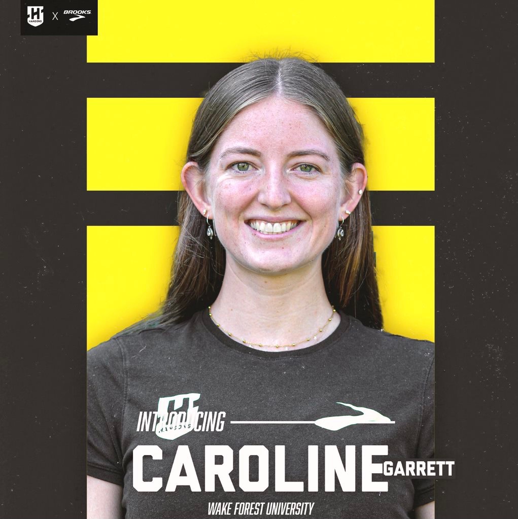 Caroline Garrett competed for Wake Forest where she earned a 10,000m PR of 33:46  &amp; 16:07 for 5,000m.  Team captain for the Demon Deacons.
Graphic:  Aaron Greb