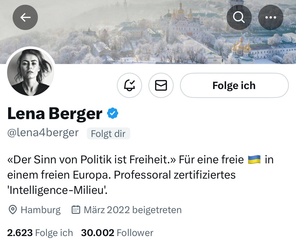 @BrennpunktUA 🇩🇪🇺🇦 (@brennpunktua) on Twitter photo Herzlichen Glückwunsch <a href="/JohannesVarwick/">Johannes Varwick</a> zu weit über 10.000 neuen Followern in 48 h auf X — also nicht bei Ihnen, sondern bei Ihrer Widersacherin 🤭
Glückwunsch <a href="/lena4berger/">Lena Berger</a>, die 30.000 hast Du redlich verdient. Bleib wie Du bist, wir stehen an Deiner Seite.🫶
#IchBinLenaBerger Herzlichen Glückwunsch <a href="/JohannesVarwick/">Johannes Varwick</a> zu weit über 10.000 neuen Followern in 48 h auf X — also nicht bei Ihnen, sondern bei Ihrer Widersacherin 🤭
Glückwunsch <a href="/lena4berger/">Lena Berger</a>, die 30.000 hast Du redlich verdient. Bleib wie Du bist, wir stehen an Deiner Seite.🫶
#IchBinLenaBerger