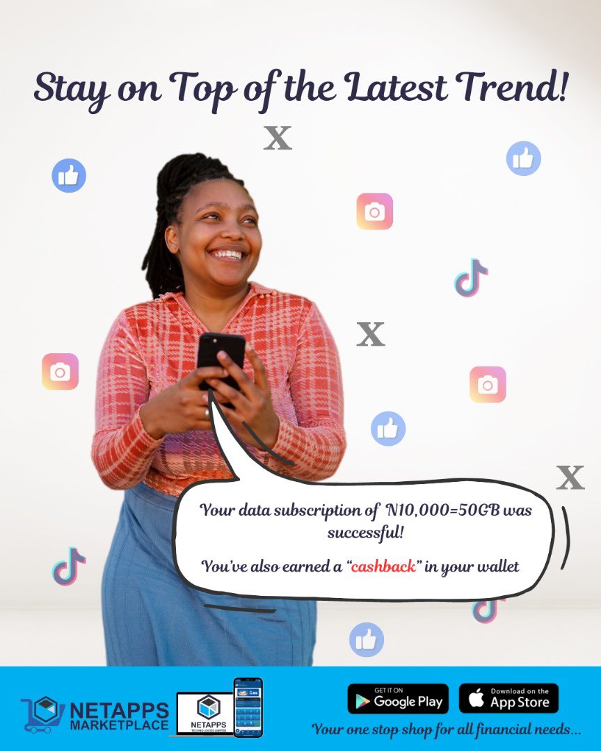 netappsng's tweet image. Stay up-to-date with the latest trends and gist on the internet with Netapps Marketplace and earn a cash back while at it.
#netapps #netappsng #netappsmarketplace #StayUpdated #Socialmediatrends #cashbacks #fintech #startup #signupnow