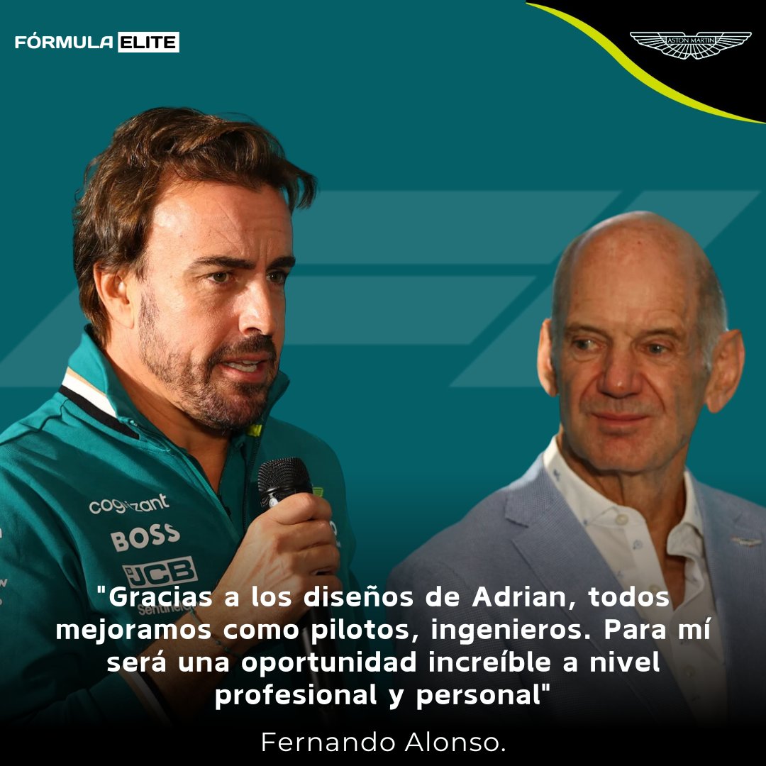 FormulaaElite's tweet photo. ¡FERNANDO ALONSO EMOCIONADO POR LA LLEGADA DE NEWEY!

El piloto español no dudo en dejar en claro que esta muy contento con el arribo de Adrian Newey al equipo británico.

#Formula1 https://t.co/VSsEiwpAIO