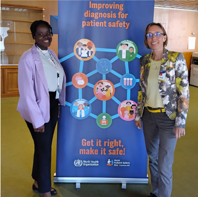 medwma's tweet photo. @medwma is represented by Dr Julia Tainijoki-Seyer and @LudjieMerilan an @IFMSA intern, at @WHO #WorldPatientSafetyDay 2024 Global Consultation, in Geneva today, tomorrow. The focus is to improve diagnostic safety and implement Global Patient Safety Action Plan. #patientsafety https://t.co/jclSXi1bkn