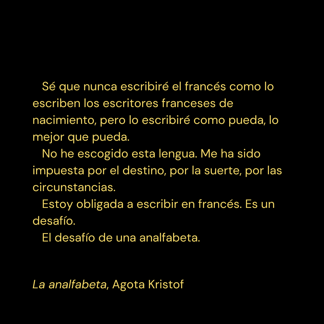 👀 #AgotaKristof va néixer a Hongria, país que va haver d'abandonar als 21 per instal·lar-se a Suïssa, on va aprendre francès i va començar a publicar en aquesta llengua. N'estem ben enamorats i esperem encomanar-vos-ho en el pròxim episodi. Dissabte serà vostre!

🚀 #RefugiB612