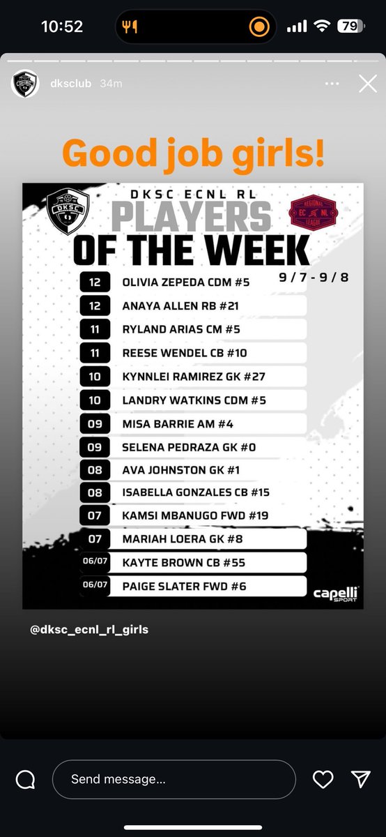 DKSCWeir0607_RL's tweet photo. Congrats Paige and @KayteBrown5 👏🏼👏🏼👏🏼#potw https://t.co/RDW2C1BECL