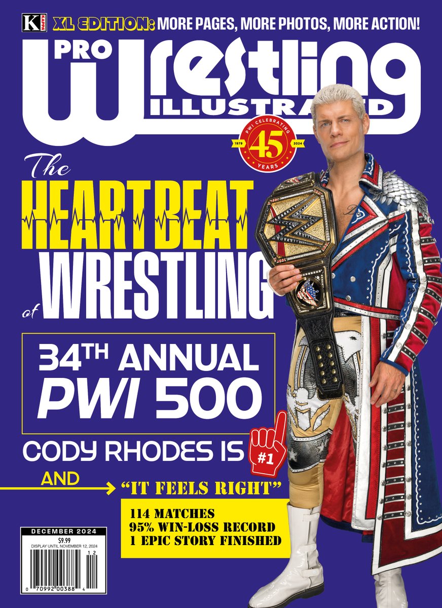 OfficialPWI's tweet image. #andNEW: Congratulations to @WWE champion @CodyRhodes for ranking number one on this year's #PWI500! See who else made the list—and read Cody's thoughts on this milestone—in the latest issue of PWI. 

Buy print/digital: pwi-online.com/product/34th-a…