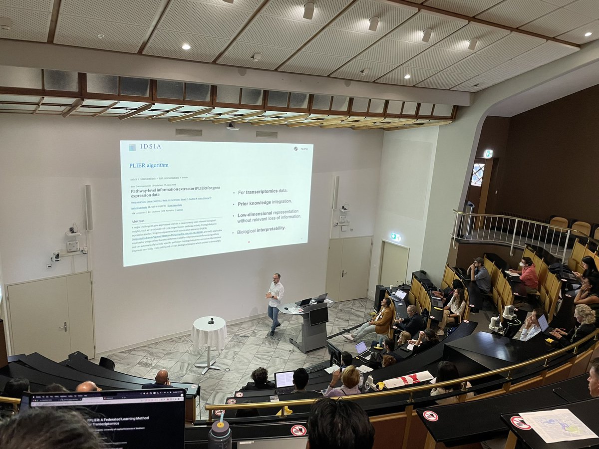 TheLOOPZurich's tweet image. Brilliant symposium: Clinics meet data science @CCCZ_USZ
Great keynote by @JulioSaezRod „Knowledge-based machine learning to find disease mechanisms from multi-omics data“ and other highlights