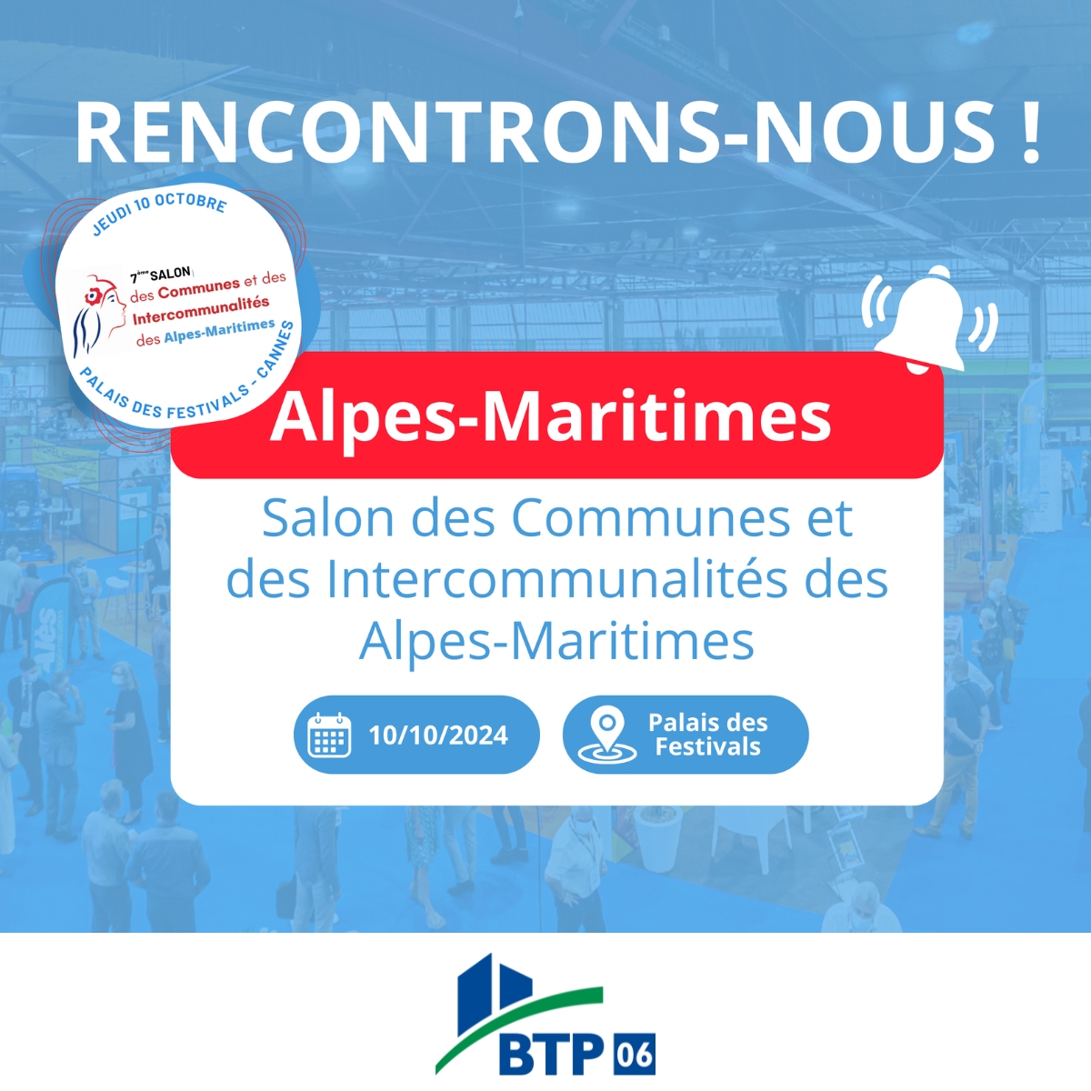 FBTP06's tweet photo. 🔜 La FBTP 06 sera présente au Salon des Communes et Intercommunalités des Alpes-Maritimes le 10/10 à Cannes !

Venez découvrir les innovations qui façonnent l’avenir de nos collectivités et échanger avec les acteurs clés du territoire. Ne manquez pas ce RDV ! #BTP #Salon #ADM06 https://t.co/hNu9B4a5Lj
